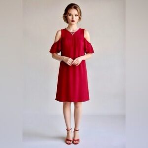 NWT~AS U WISH~Women’s  Cold Shoulder Lace Dress ~Dark Wine~ Size Small~SKU123